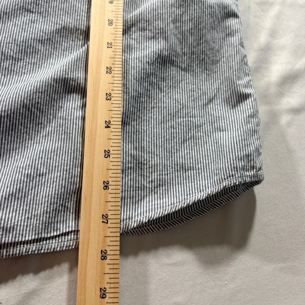 Converse One Star Striped Button Down Shirt Men Medium Short Sleeve Utility Blue - Picture 8 of 9